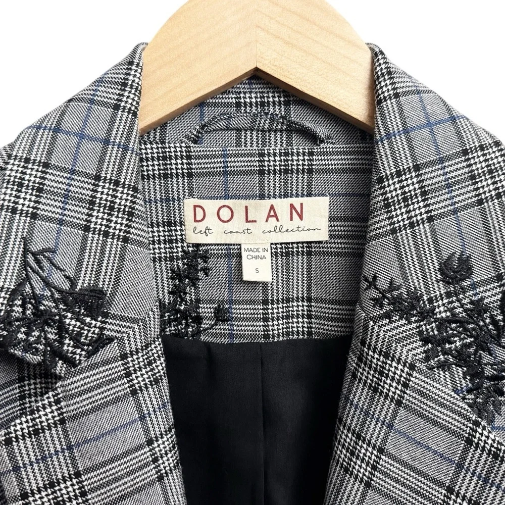 Anthropologie Dolan Plaid Embroidered Blazer - Picture 4 of 6